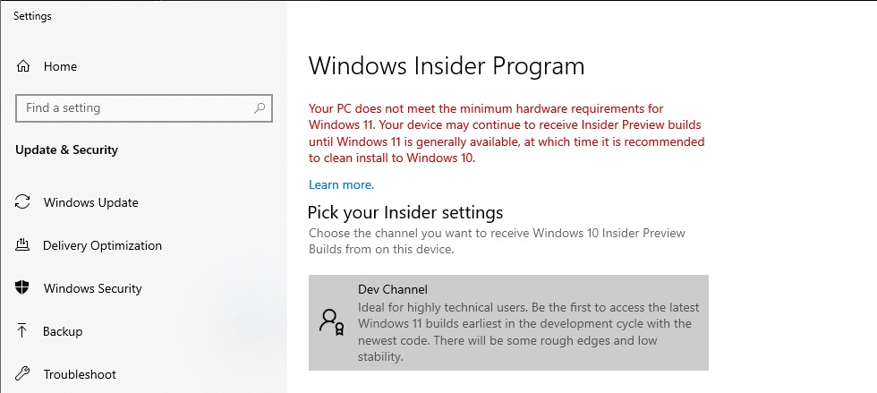 如何在不受支持的设备上安装 Windows 11 Insider 预览版 如何在不受支持的设备上安装 Windows 11 Insider 预览版